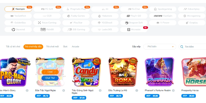 Điểm danh các nhà cung cấp slot game thời thượng tại BK8 Điểm danh các nhà cung cấp slot game thời thượng tại BK8