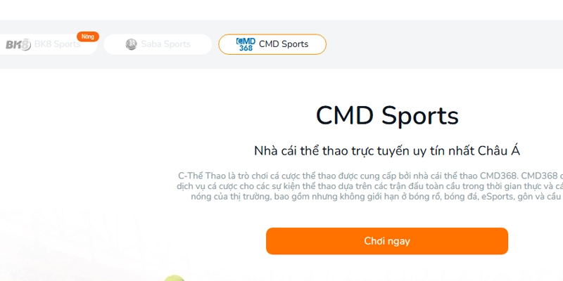 Những sảnh cược thể thao đình đám tại BK8